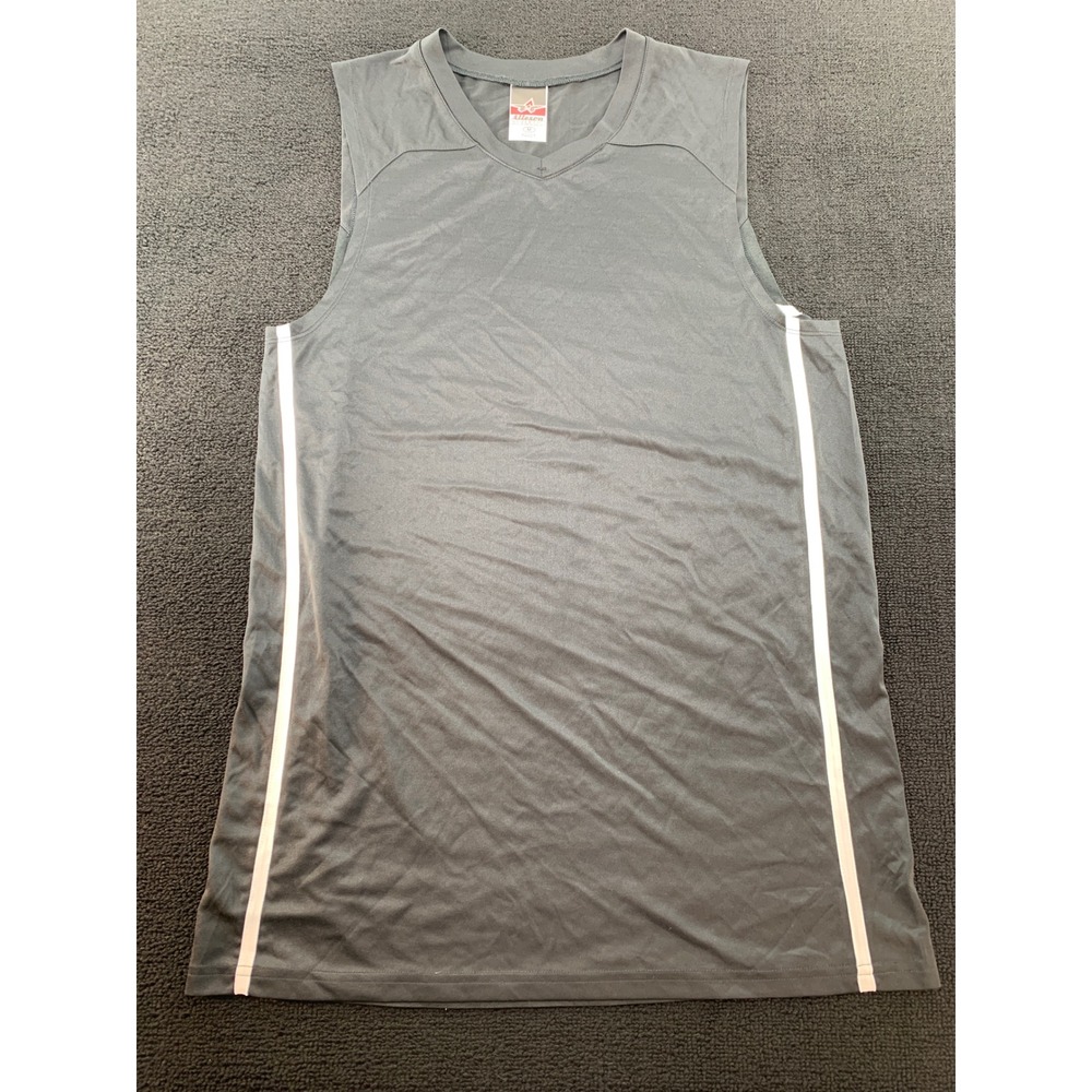 Alleson Athletic Mens Gray V Neck Sleeveless Jersey Tank Top Size‎ M
